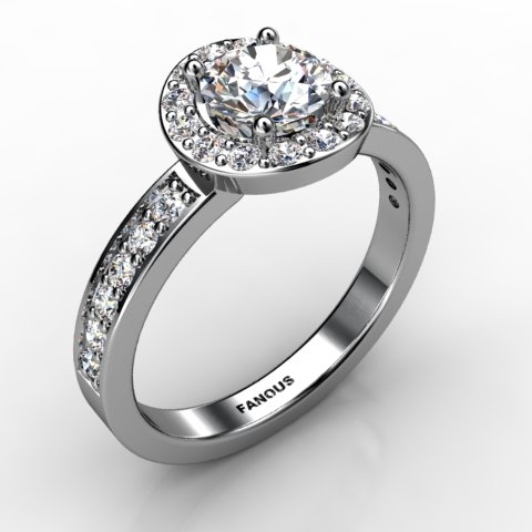 18k White Gold Engagement Ring 0.445ct - 0200863-18kw