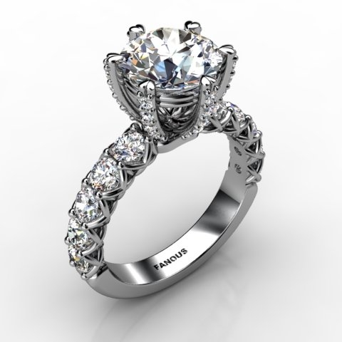 18k White Gold Engagement Ring 1.08ct - 0200962-18kw