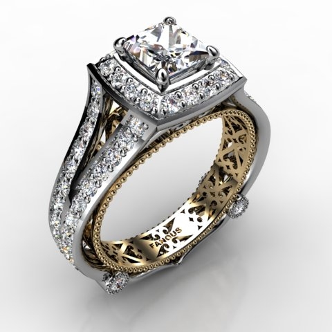 18k White Gold Engagement Ring 1.156ct - 0201084-18kw